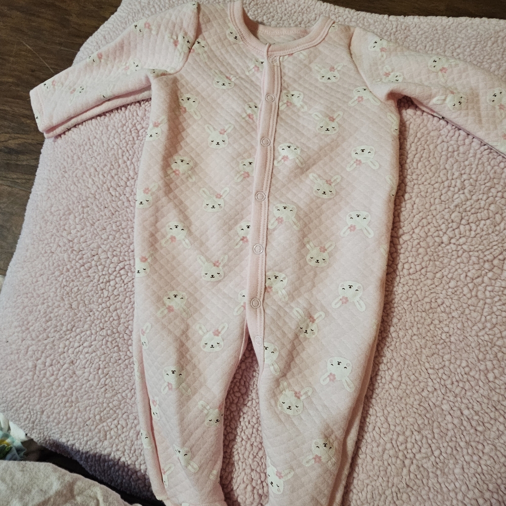 Adorable Pink Bunny Kids Footie